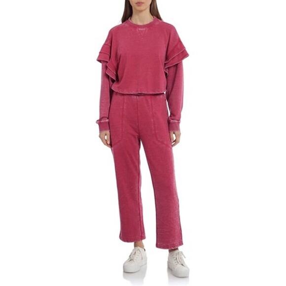 7 For All Mankind pink cropped jogger sweatpants - Picture 3 of 7